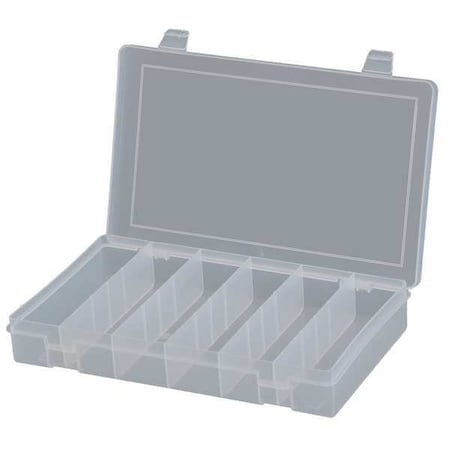 Compartment Box With 6 Compartments, Plastic, 1 3/4 In H X 10-13/16 In W