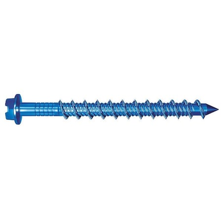Tapcon Masonry Screw, 1/4 Dia., Hex, 6 In L, Carbon Steel Blue Climaseal, 100 PK