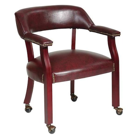 Ox BloodTraditional Guest Chair,24 1/2W23-1/2L30-1/4H,Padded,VinylSeat