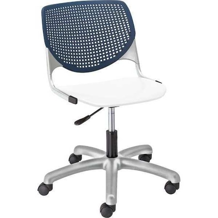 Task Chair, 15-1/2 To 20, Navy, White