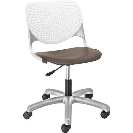 Task Chair, 15-1/2 To 20, White, Brownstone