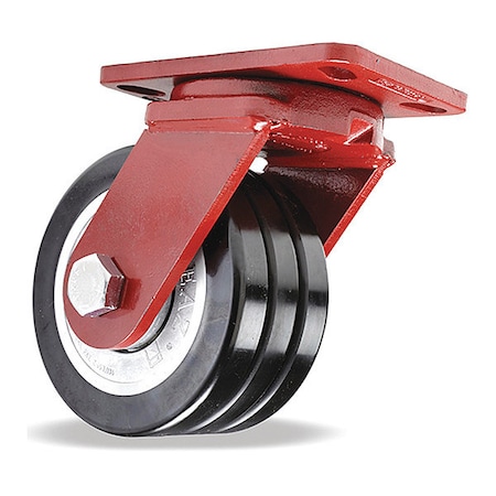 ForgeMaster Swivel Caster, 6 X 3 Swivel-EAZ Polyurethane On Aluminum Twin Wheel