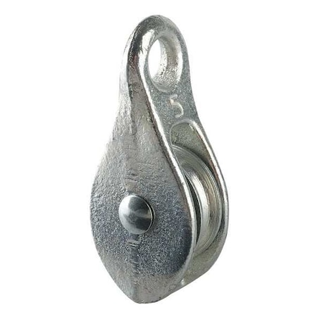 Pulley Block, Fibrous Rope, 5/16 In Max Cable Size, Electro-Galvanized