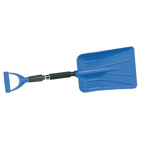 Snow Shovel, 30 In To 37 In Plastic D-Grip Handle, Plastic Blade Material, 8 1/2 In Blade Width