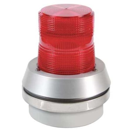Flashing Light With Horn,120VAC,Red Lens