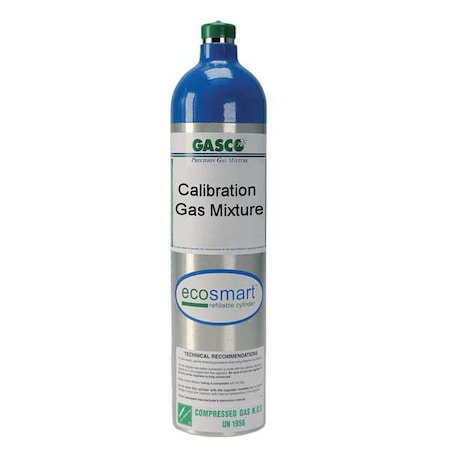 Calibration Gas, Carbon Monoxide, Nitrogen, Oxygen, 116 L, C-10 Connection, +/-5% Accuracy