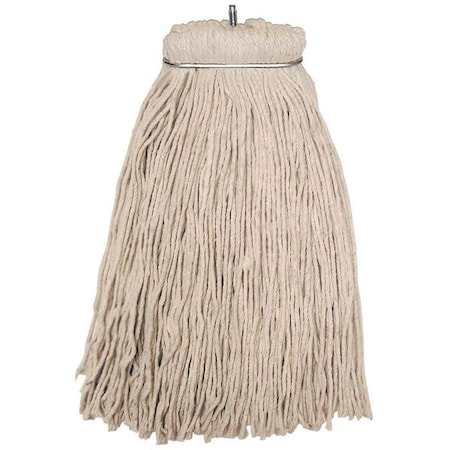 19-1/2 In String Wet Mop, 24 Oz Dry Wt, Screw On Connection, Cut-End, Beige, Cotton