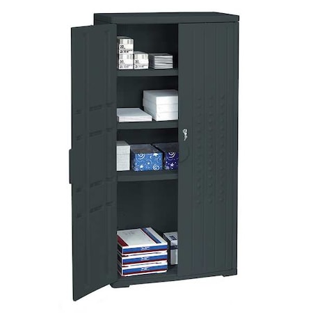 Storage Cabinet, 66H X 33W X 18D, HDPE Black