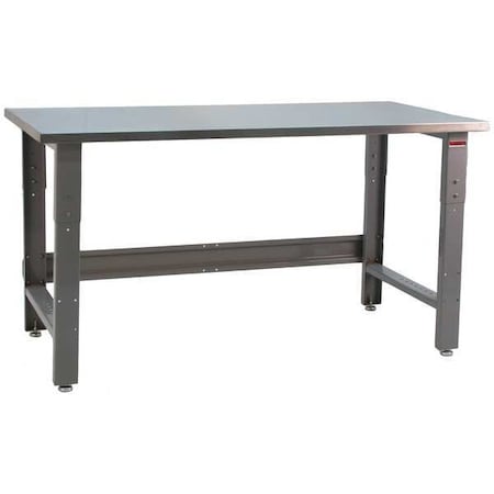 Bolted Workbenches, Stainless Steel, 60 W, 30 To 36 Height, 1600 Lb., Straight