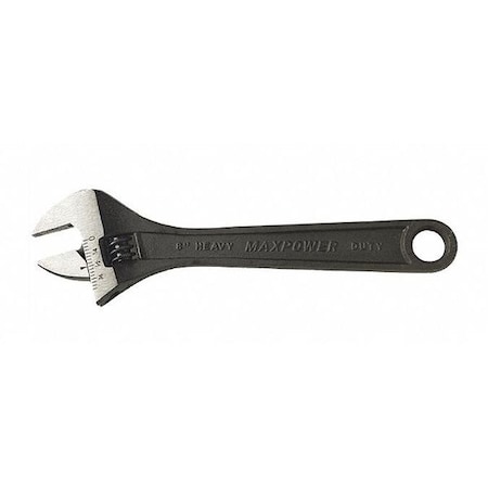 Wrench, Adjustable, Black, 18, Jaw Capacity: 2
