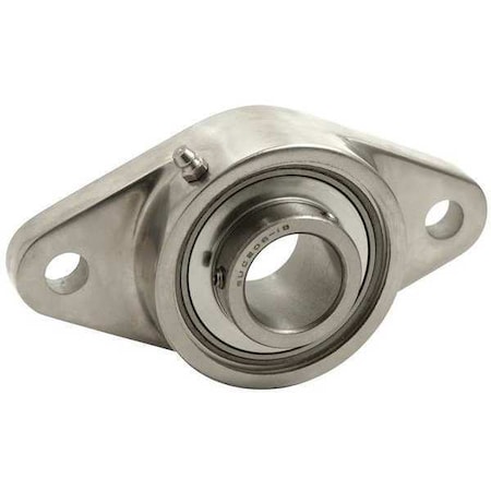 Flange,2 Bolt,Stainless,Bore 1.4375