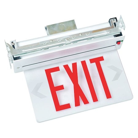 LED Emergency Exit Sign,Single,Red, FHEX23ASREM