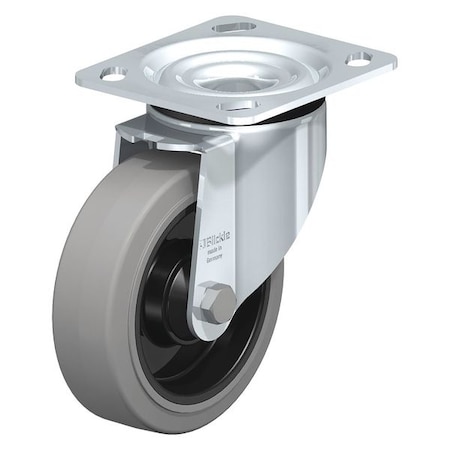 Swivel Plate Caster, Solid Rbr, 8, 660 Lb., Caster Load Rating Range: Heavy-Duty