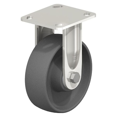 Rigid Plate Caster,Gray Nylon,6,660 Lb.