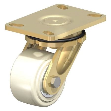 Swivel Plate Caster,Wht Nyln,4,2750 Lb.