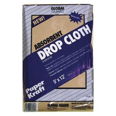 Drop Cloth,Kraft Paper,9x12 Ft.,PK12