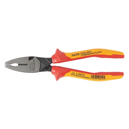 8 In Insulated Lineman Combination Pliers High Leverage, Steel