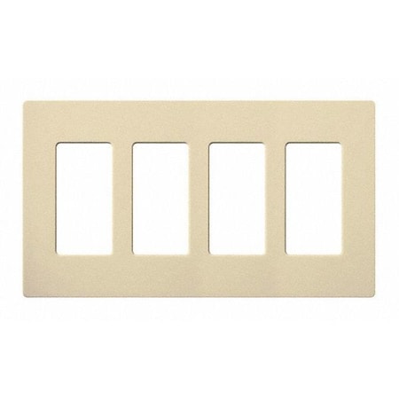 Designer Wall Plates, Number Of Gangs: 4 Thermoset, Gloss Finish, Ivory