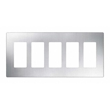 Designer Wall Plates, Number Of Gangs: 5 Stainless Steel, Satin Finish, Stainless Steel
