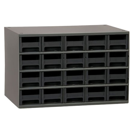 Drawer Bin Cabinet With 20 Drawers, Steel, Polystyrene, 17 In W X 11 In H X 11 In D
