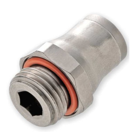 Nickel Plated Brass Male Connector, 5/32 In Tube Size