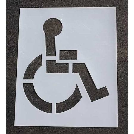 Pavement Stencil,48 In,Handicap,1/16, STL-116-3048