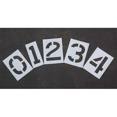 Pavement Stencil,12 In,Number Kit,1/8