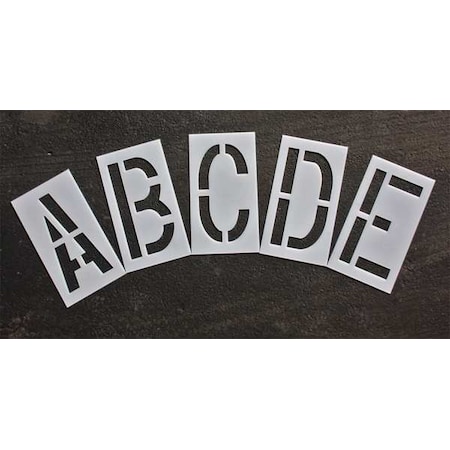 Pavement Stencil,24 In,Alphabet Kit,1/8, STL-108-8245