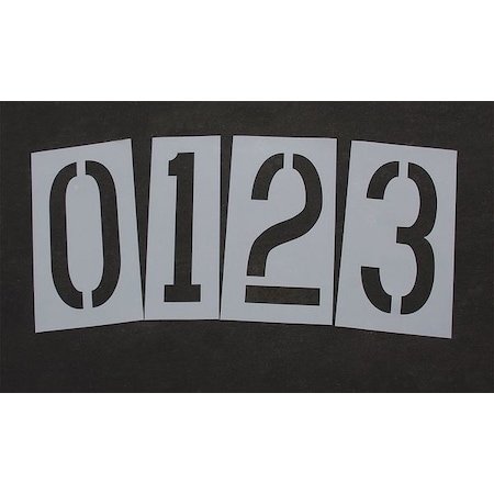 Pavement Stencil,36 In,Number Kit,1/8, STL-108-8360W