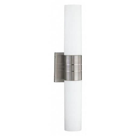 Link 2-Light (Vertical) Tube Wall Sconce - With White Glass