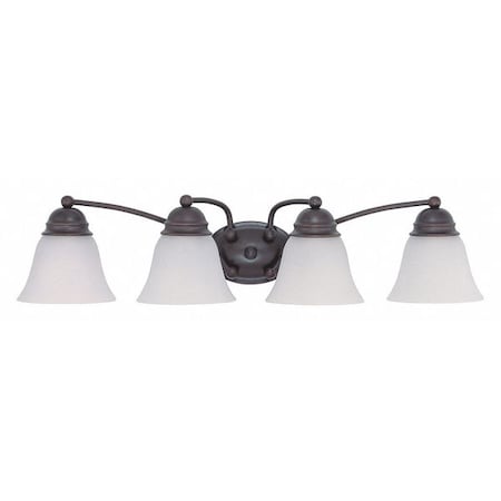 Empire 4 Light 29 In. Vanity Frosted White Glass Bronze