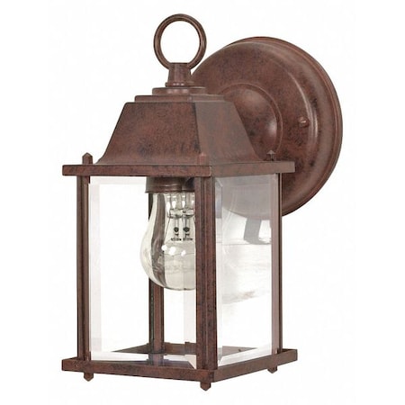 1-Light 9 In. Wall Lantern Cube Lantern With Clear Beveled Glass