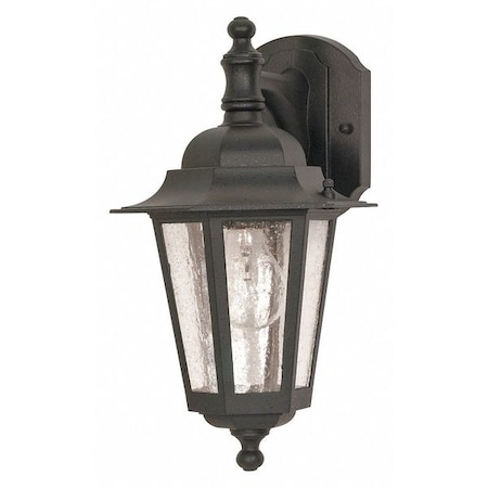 Cornerstone 1-Light 13 In. Wall Lantern Arm Down With Clear Seed Glass