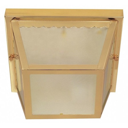2-Light 10 In. Carport Flush Mount With Textured Frosted Glass