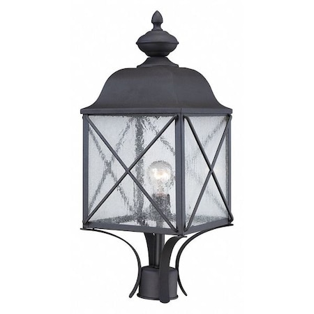 Wingate 1-Light Outdoor Post Fixture With Clear Seed Glass