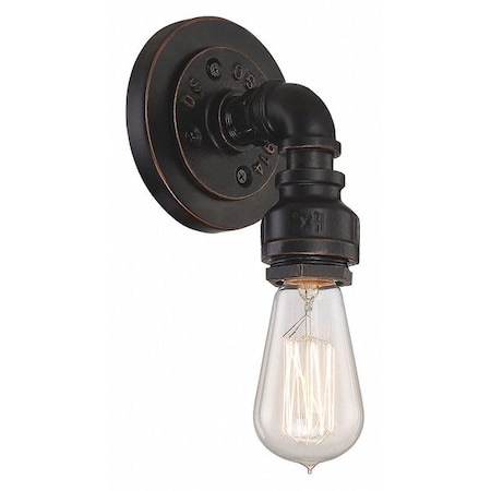 Iron 1 Light Vanity Fixture Industrial Bronze Finish Industr