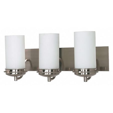 Polaris 3 Light 21 In. Vanity Satin Frosted Glass Shades Bru