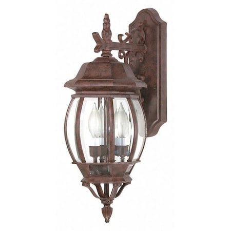 Central Park 3-Light 22 In. Wall Lantern With Clear Beveled Glass