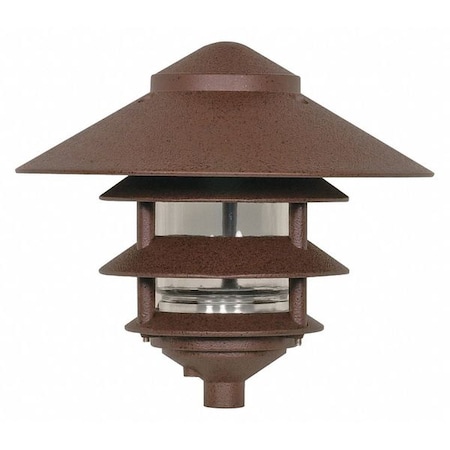 Pagoda Garden Fixture - Large 10 In. Hood - 1-Light - 3 Louver - Old Bronze Finish