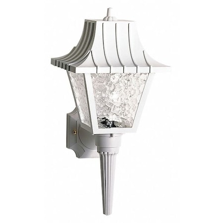 1-Light - 18in. - Wall Lantern - Mansard Lantern With Textured Acrylic Panels - White Finish