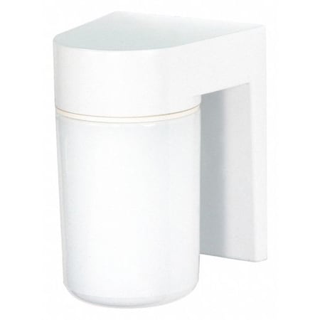1-Light - 8in. - Utility Wall Mount - With White Glass Cylinder - White Finish