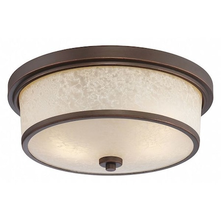 Diego LED Outdoor Flush Fixture With Satin Amber Glass