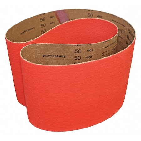Abrasive Belt,36 Grt,Ceramic,2x132,PK10, Coated, 2 W, 132 L, 36 Grit, Very Coarse, Ceramic, Red