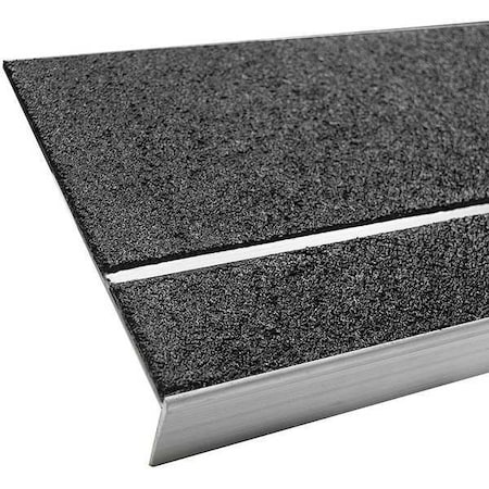 Stair Tread Cover, Black, 48 In. W, Alum