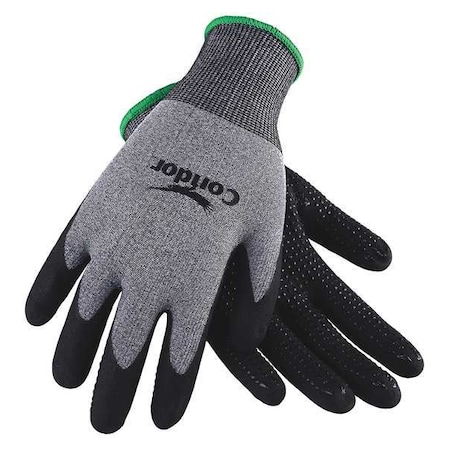 Foam Nitrile Coated Gloves, Palm Coverage, Black/Gray, XS, PR