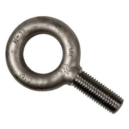 Machinery Eye Bolt Without Shoulder, 1/2-13, 1-1/2 In Shank, 1-3/16 In ID, Steel, Plain