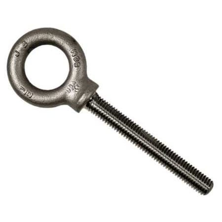 Machinery Eye Bolt With Shoulder, 1/4-20, 4 In Shank, 3/4 In ID, Steel, Plain