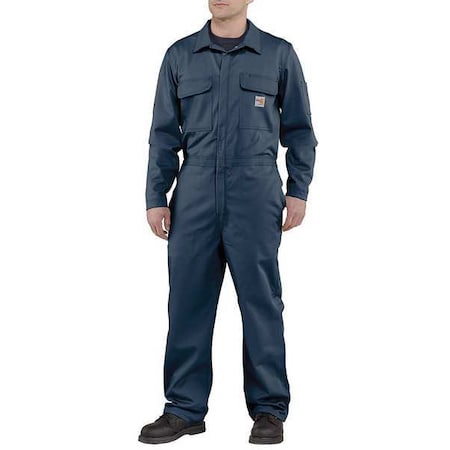 Carhartt Flame Resistant Coverall, Navy, 56 Regular