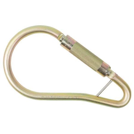 Carabiner, Auto-Lock, 9-1/2 L, Steel, Gold