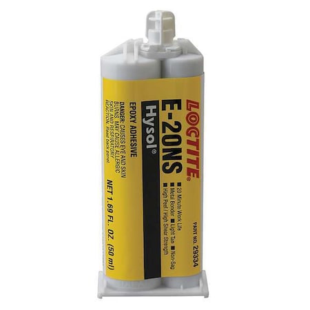 Epoxy Adhesive, E-40FL Series, Gray, 1:01 Mix Ratio, 4 Hr Functional Cure, Dual-Cartridge